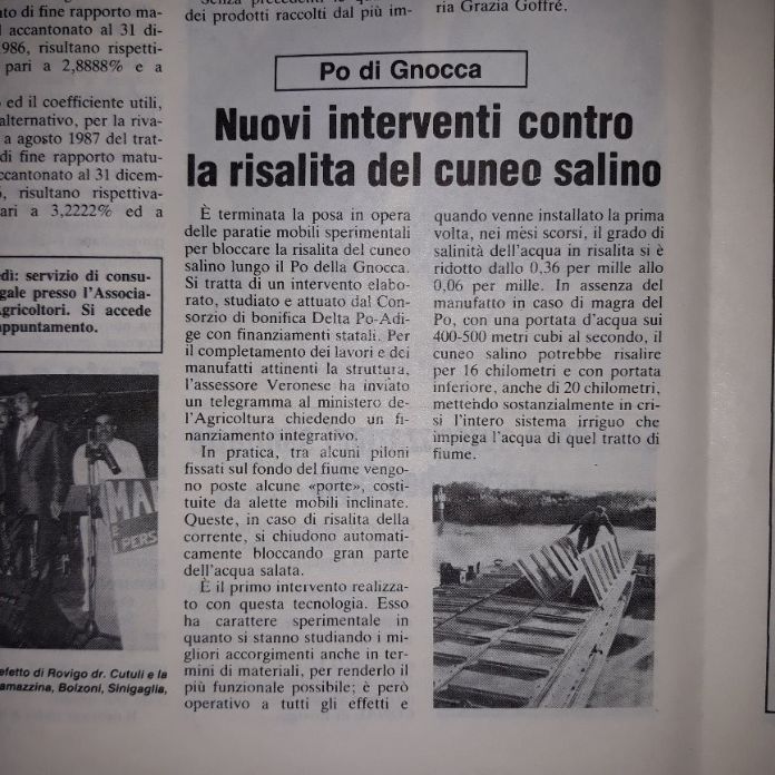 Risalita del cuneo salino: Barriera sull’Adige