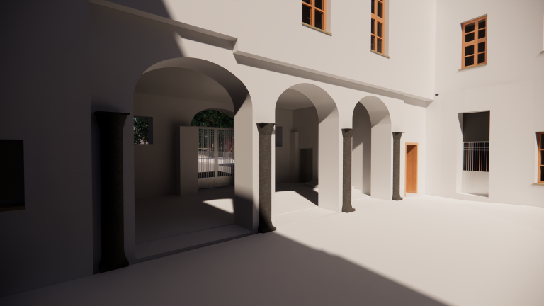 palazzo giusiana render corte interna